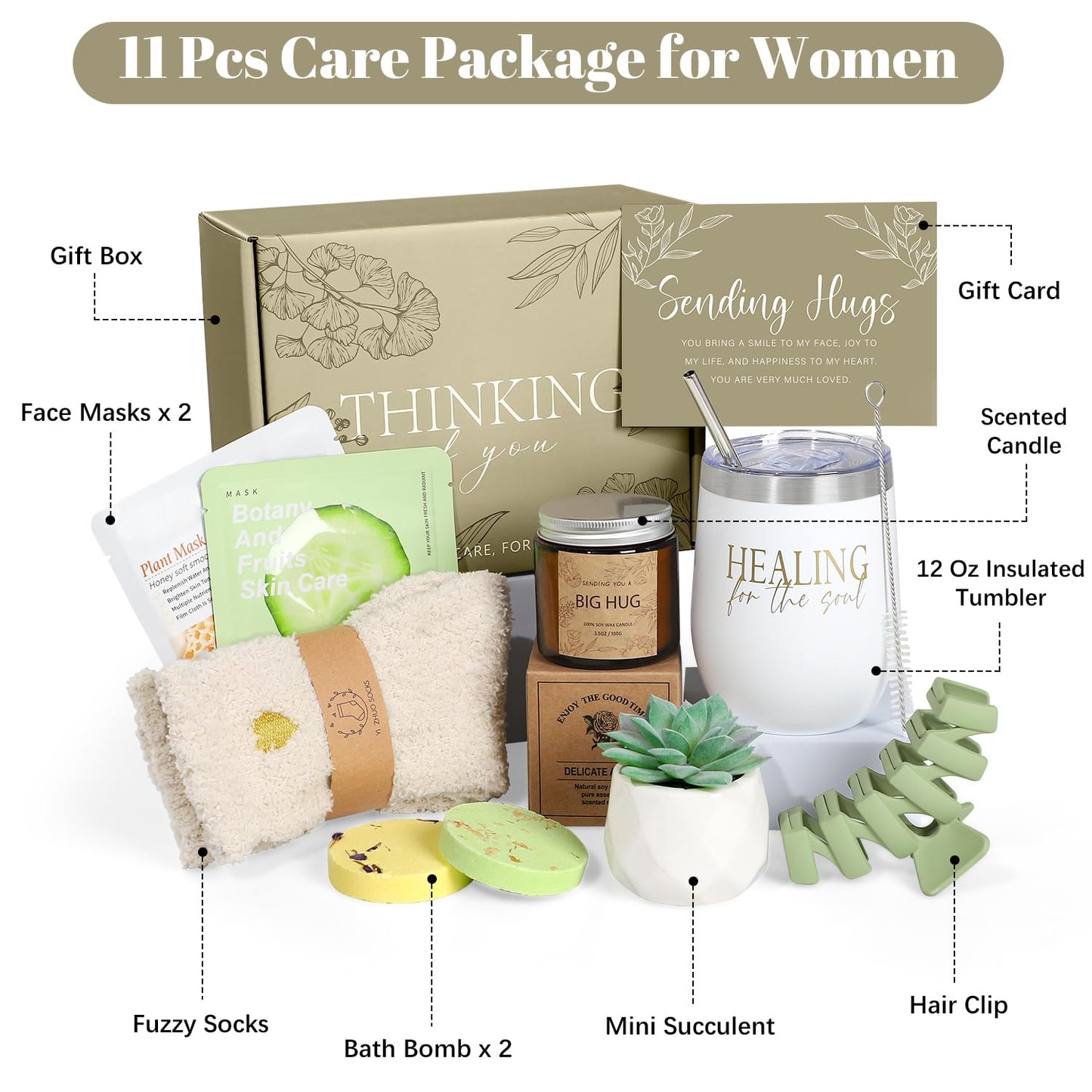 Thinking of You Care Package for Women - Get Well Soon GBasket for Sick Friend After Surgery Gifts Feel Better Gifts for Women, Sympathy Gift Baskets Beauty and Personal Care GiftPeak
