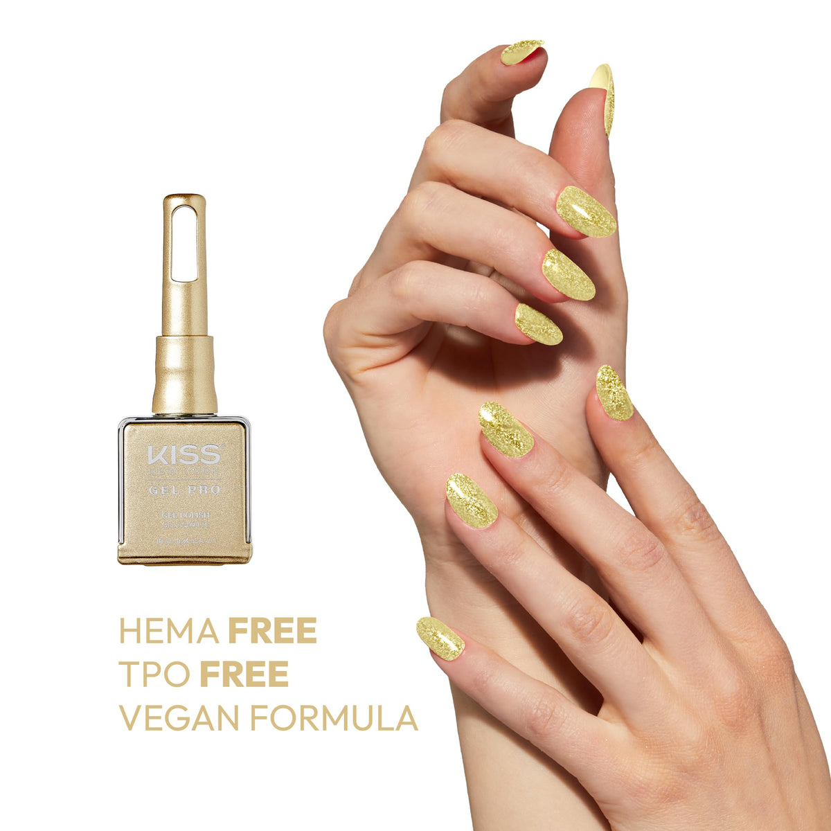 Kiss NEW YORK Gel Nail Polish Soak Off UV LED Gel Polish 10mL Nail Art Salon Manicure DIY HEMA Free, TPO Free (Gold Rush)