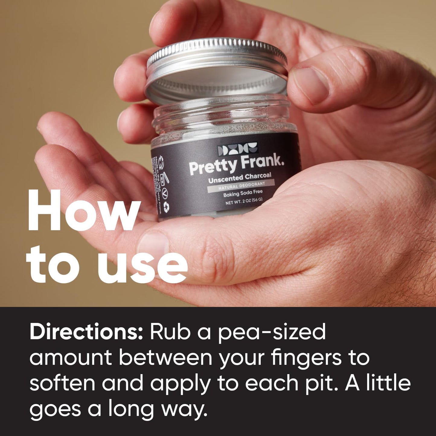 Pretty Frank Unscented Charcoal Aluminum-Free Deodorant Paste (Formerly Primal Pit Paste) Baking Soda-Free - Sensitive Skin, Long-Lasting Odor Control Beauty and Personal Care PRETTY FRANK