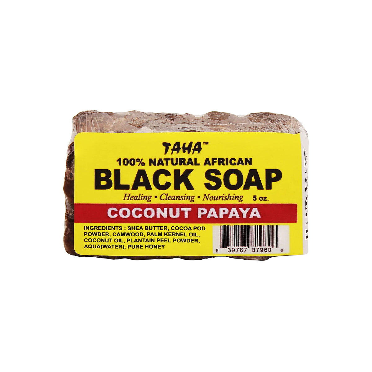 Taha African Black Soap Bar, Organic & 100% Natural, Soothing & Moisturizing, Healthy Cleansing - Great for Blemishes, Acne, Dry Scalp, and More Beauty & Personal Care Taha