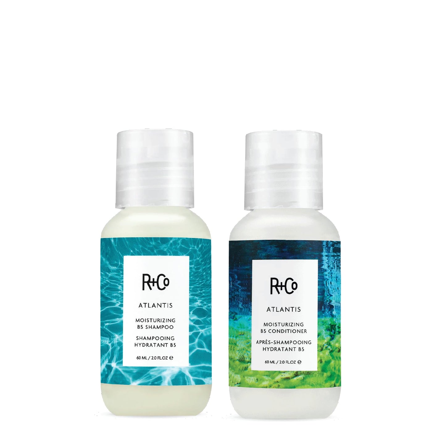 R+Co Atlantis B5 Shampoo + Conditioner Travel Set | Deep Hydration & Repair for Dry Hair | Vegan + Cruelty Free | 2oz (Pack of 2) Beauty & Personal Care R+Co