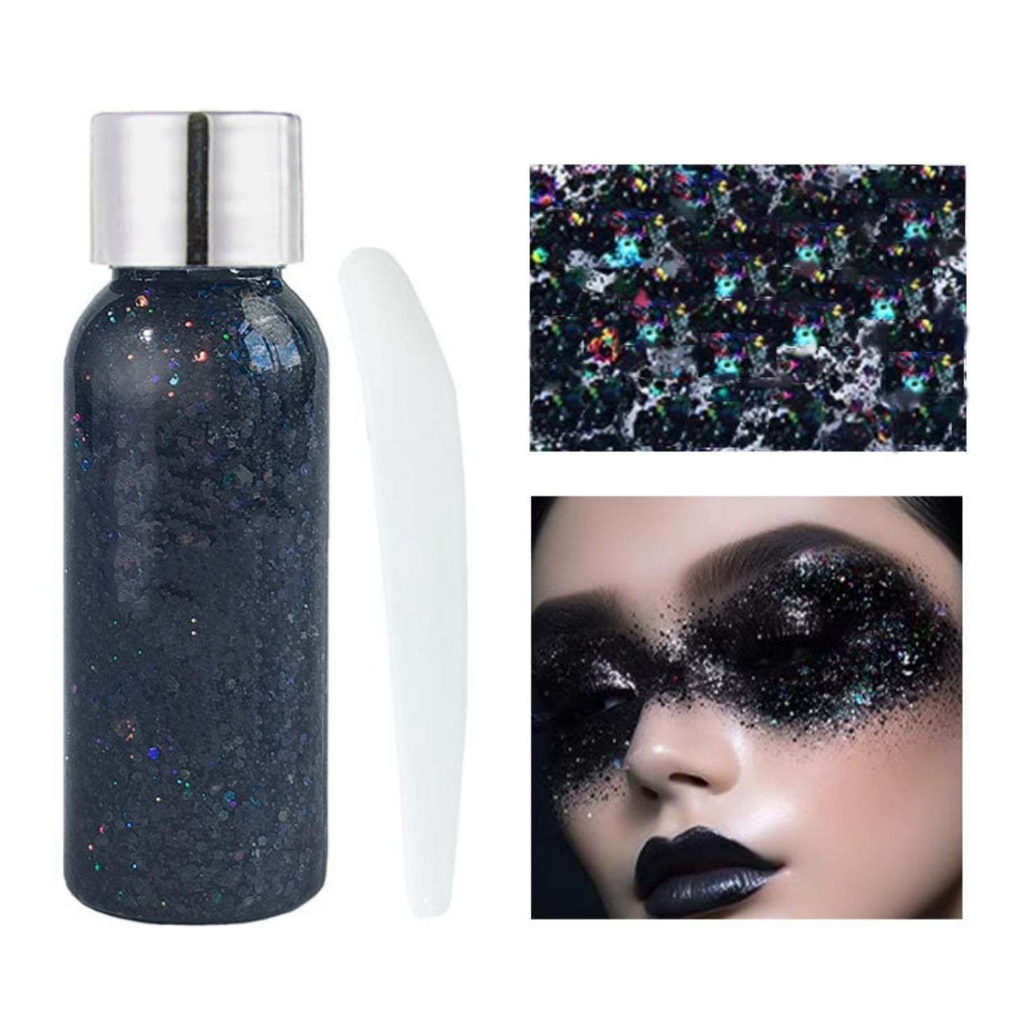 MAEPEOR Chunky Face Body Glitter Gel 19 Colors Mermaid Sequins Holographic Body Glitter Gel Long-Lasting Festival Makeup Glitter Paint for Face Body Beauty & Personal Care MAEPEOR