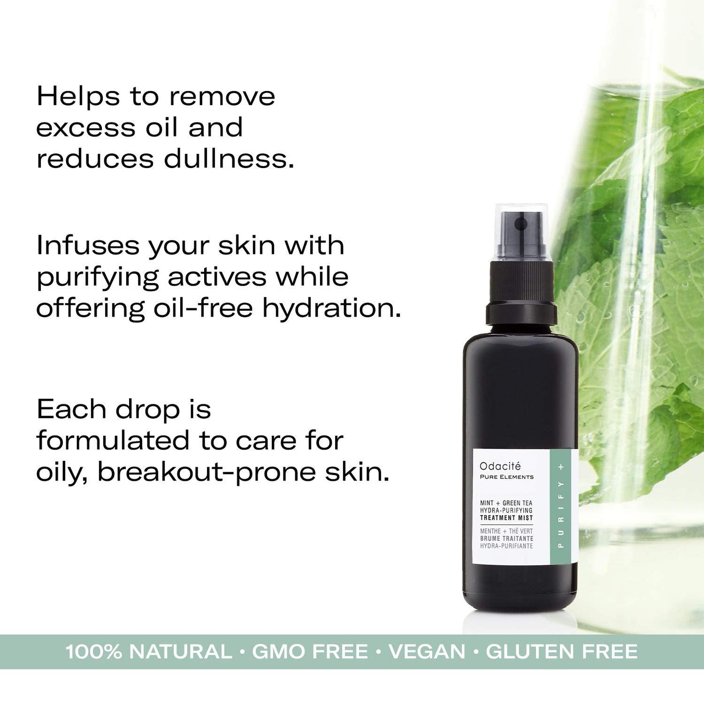 Odacité Anti Aging Face Serum - Mint & Green Tea Hydra-Purifying Mist Glow Recipe, Acne & Pimple Prone Skin, Clearing Face Mist for Hydration Beauty & Personal Care ODACITE
