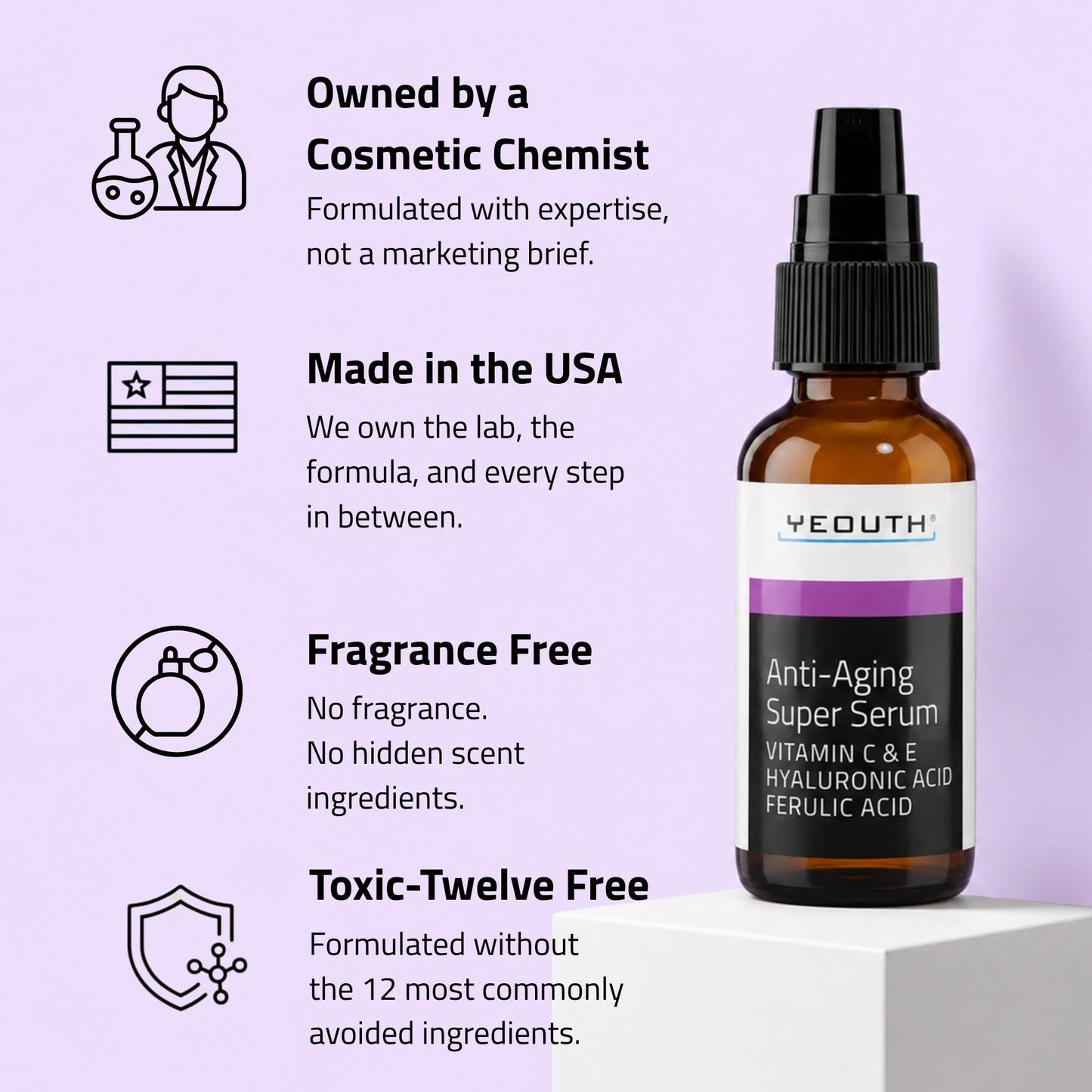 YEOUTH Anti Aging Serum for Face with Vitamin C, Tripeptide-31, Ferulic Acid and Hyaluronic Acid, Firming Serum for the Appearance of Fine Lines Beauty & Personal Care YEOUTH