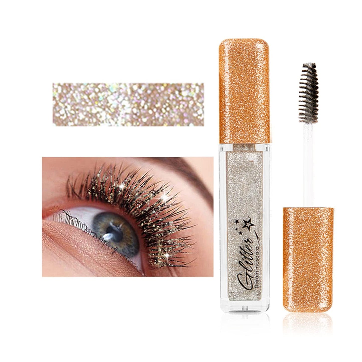 MIESCHER Silver Mascara for Eyelashes, Waterproof, Long-lasting, Diamond Glitter, Lengthening, Curling Beauty & Personal Care MIESCHER