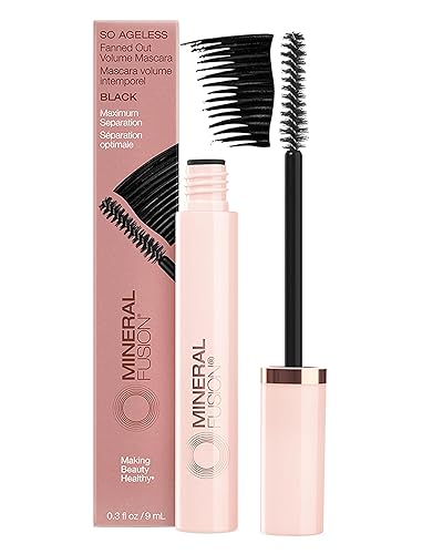 Mineral Fusion So Ageless Fanned Out Volume Mascara (Black) - Conditioning Formula For Look of Thicker, Longer Lashes - Hypoallergenic With Peptides Beauty & Personal Care Mineral Fusion