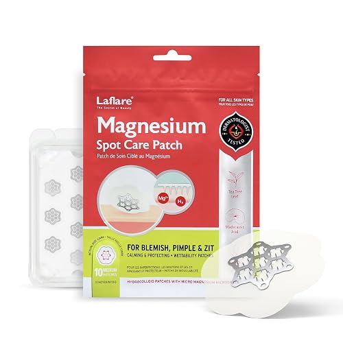 Laflare FreeGo Magnesium Pimple Patches for Face. Blemish.Zit & Dark Spots from Post-Blemish, Pimple .Zit. Self Dissolving,Hydrocolloid, Tee Tree oil Beauty & Personal Care Laflare