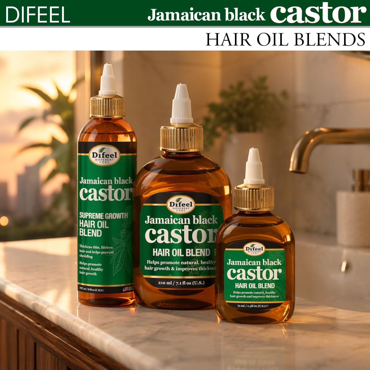 Difeel Jamaican Black Castor Hair Oil Blend 2.5 oz.