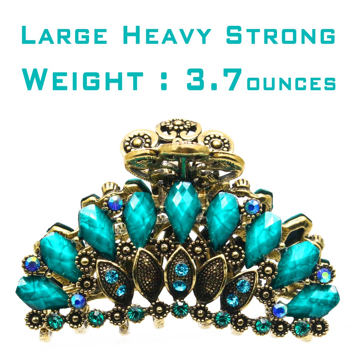 Fashion & Lifestyle Large Metal Alloy Hair Claw Jaw Clip for Women and Girls - Pretty Strong Clamp Non-Slip Barrette Hair Updo Grip Bath Accessories Beauty & Personal Care Fashion & Lifestyle