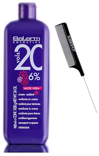 Salerm Cosmetics ALOE VERA Developer Cream Oxidant (w/Sleek Comb) Hydrogen Peroxide Activator for Vision Hair Color Salermvision Haircolor Dye (20 Beauty & Personal Care SALERM