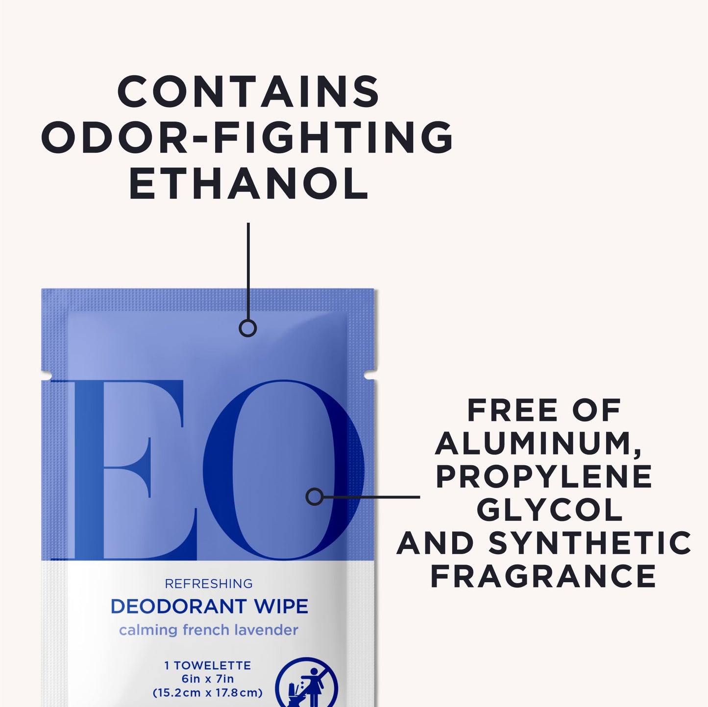 EO Deodorant Wipes, Travel size, 6 Individually Wrapped Wipes (Pack of 12), French Lavender, made with Essential Oils for Men and Women Beauty and Personal Care EO