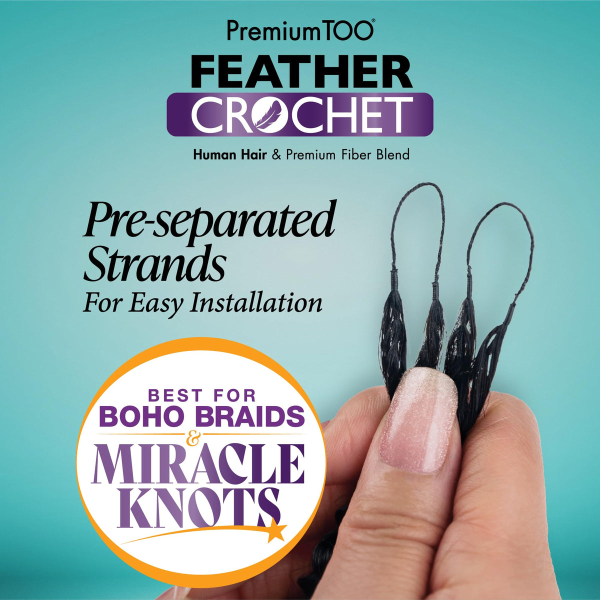Sensationnel PremiumToo Feather Crochet Braids-Deep,14in, 2 DARKBROWN