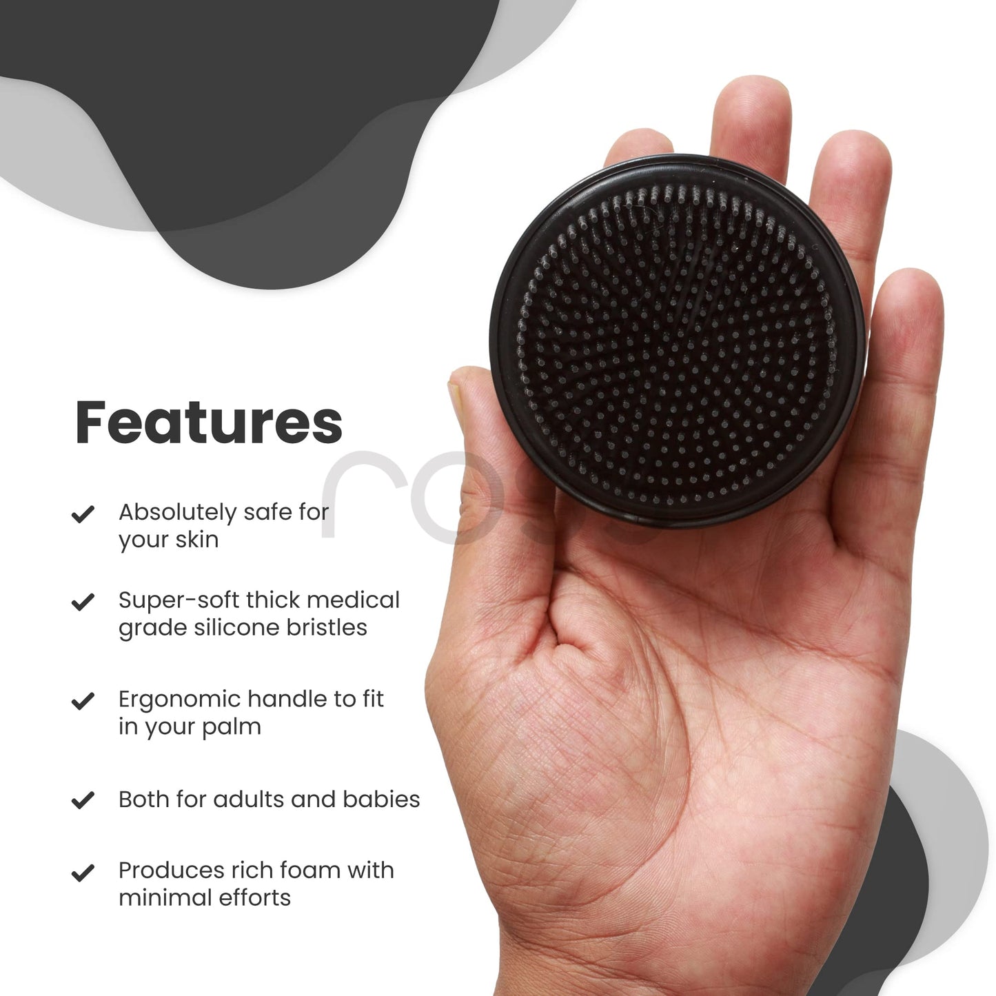 Ross Bath & Shower Massager Body Brush with Soft Silicone Bristles (Black) Beauty and Personal Care Ross