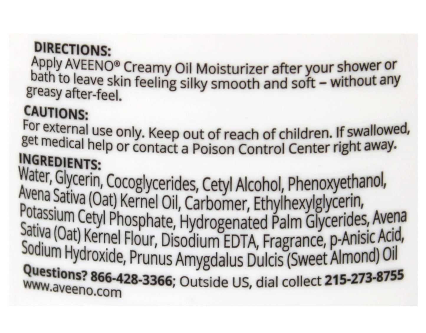Aveeno Creamy Oil R Size 12oz Aveeno Creamy Moisturizing Oil Beauty & Personal Care Aveeno