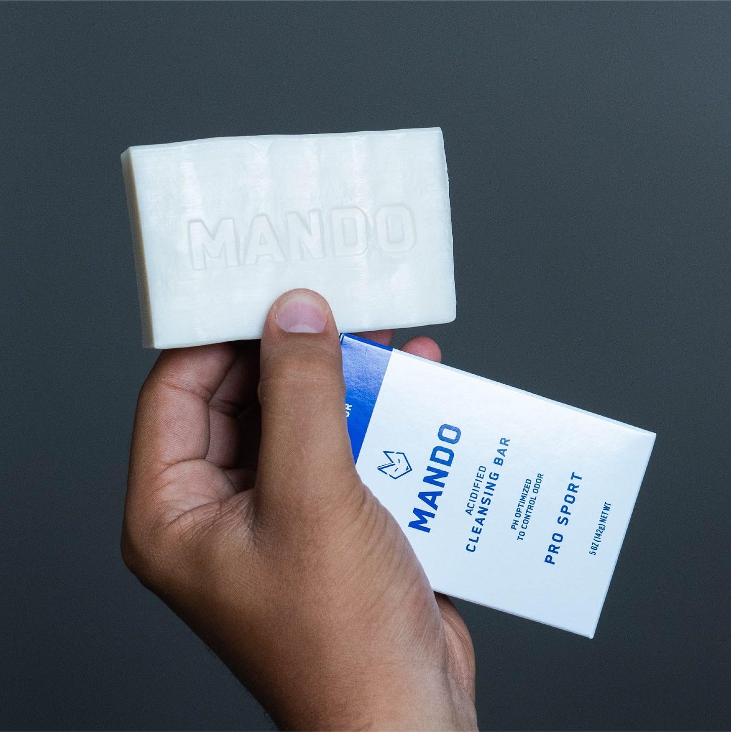 Mando Acidified Cleansing Bar - 24-Hour Odor Control - Removes Odor Better than Soap - SLS Free, Paraben Free - Safe For Sensitive Skin - Pro Sport Beauty & Personal Care Mando