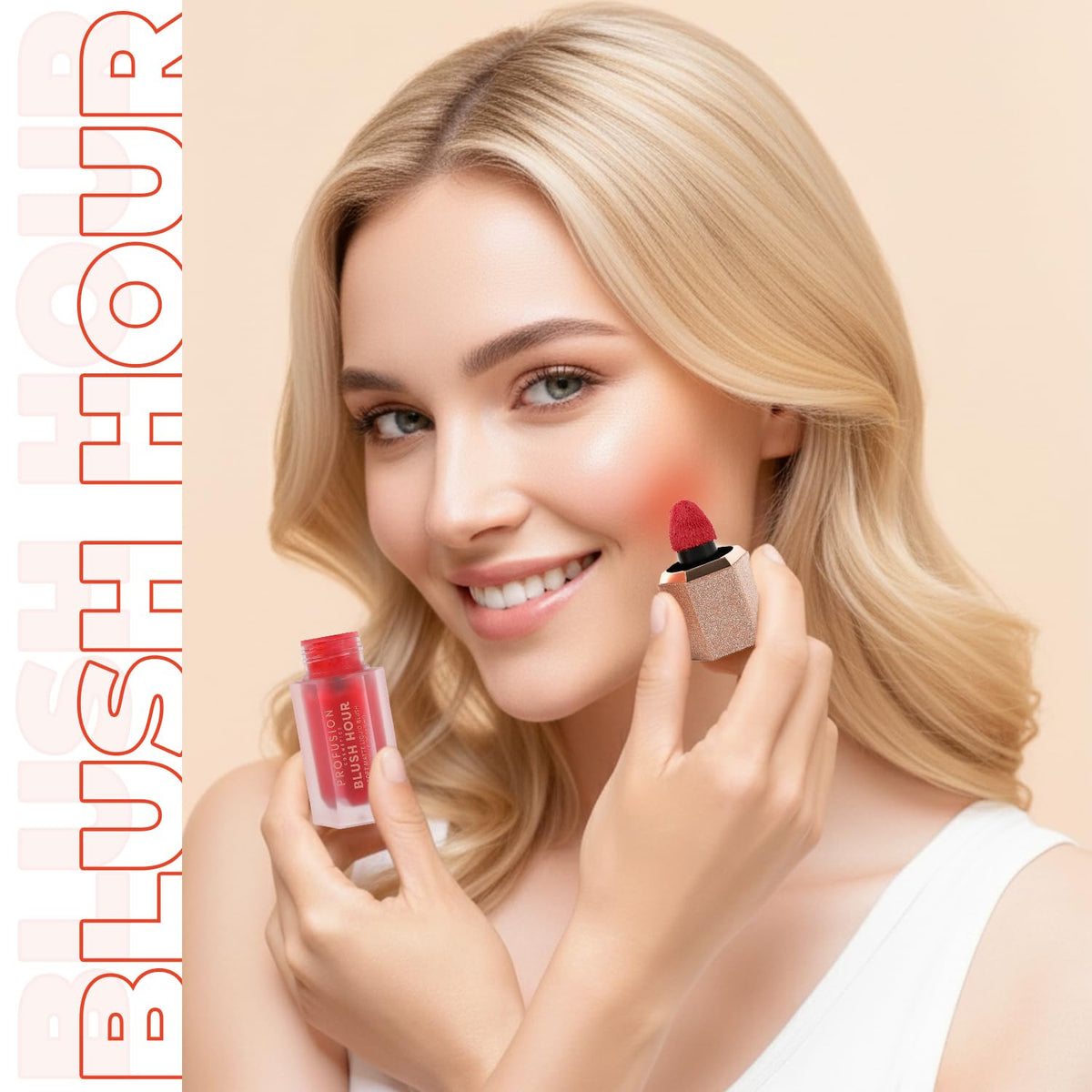 Profusion Cosmetics Blush Hour Lightweight and Long Wearing Soft Matte Cream Blush, Buildable, Natural Finish, Radiant Glow (Paloma)