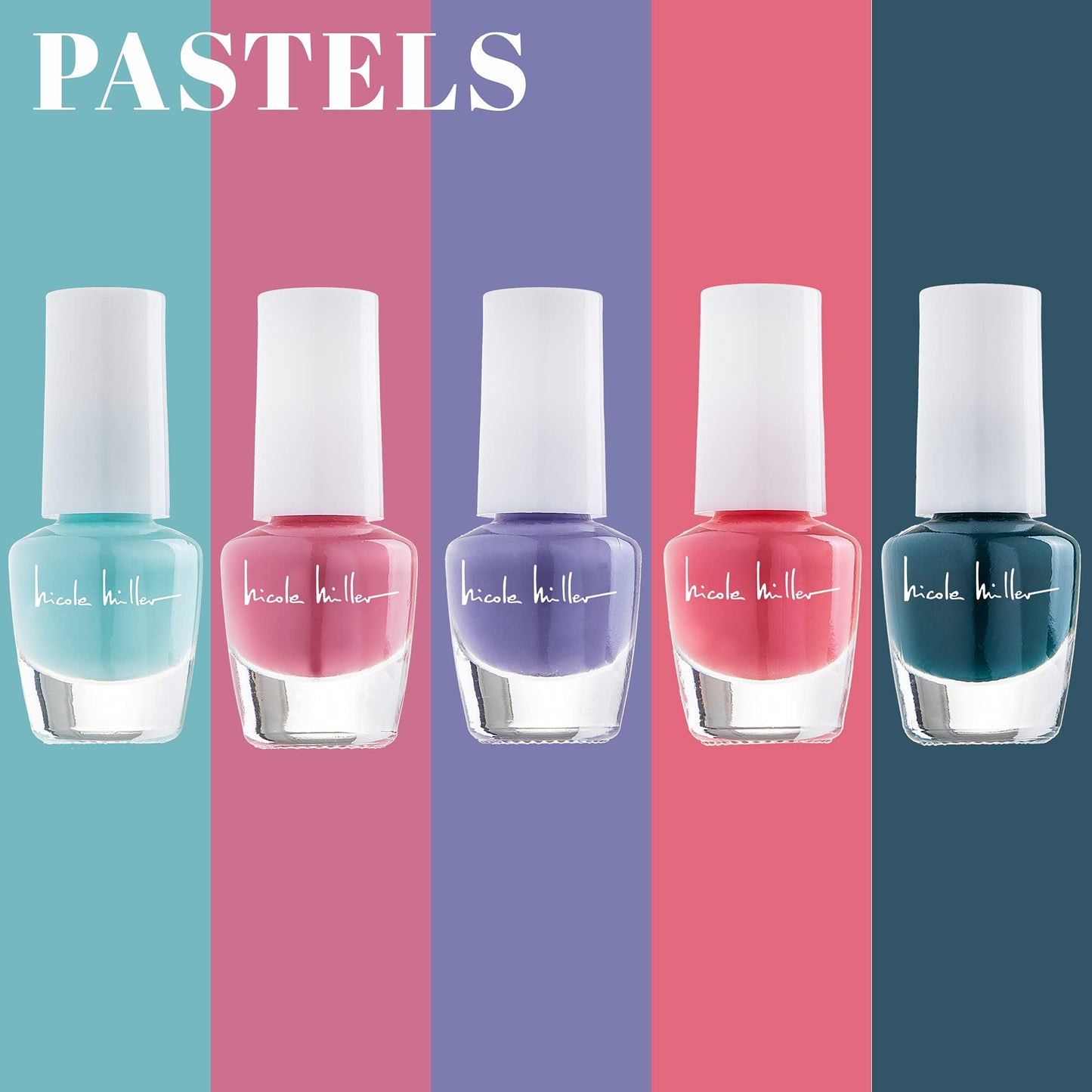 Nicole Miller Mini Nail Polish Set - Glossy, Vibrant Colors for Fingernails & Toenails, 2 Pack Trendy and Floral Collection Beauty & Personal Care Nicole Miller New York
