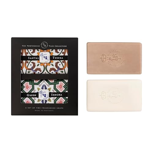 Castelbel Vegetable Base Soap Bars, Set of 2 (200 g each), Paper Wrapped Tiles Collection (2 x 200g, Santal Tonka & Green Sencha) Beauty & Personal Care Castelbel