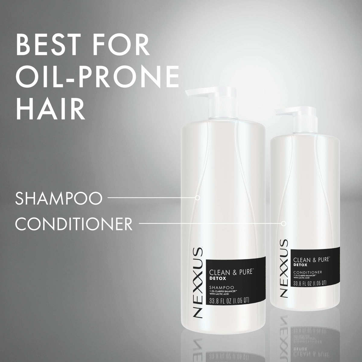 Nexxus Clean & Pure Detox Conditioner Professional-Level Hair Care, 33.8 oz