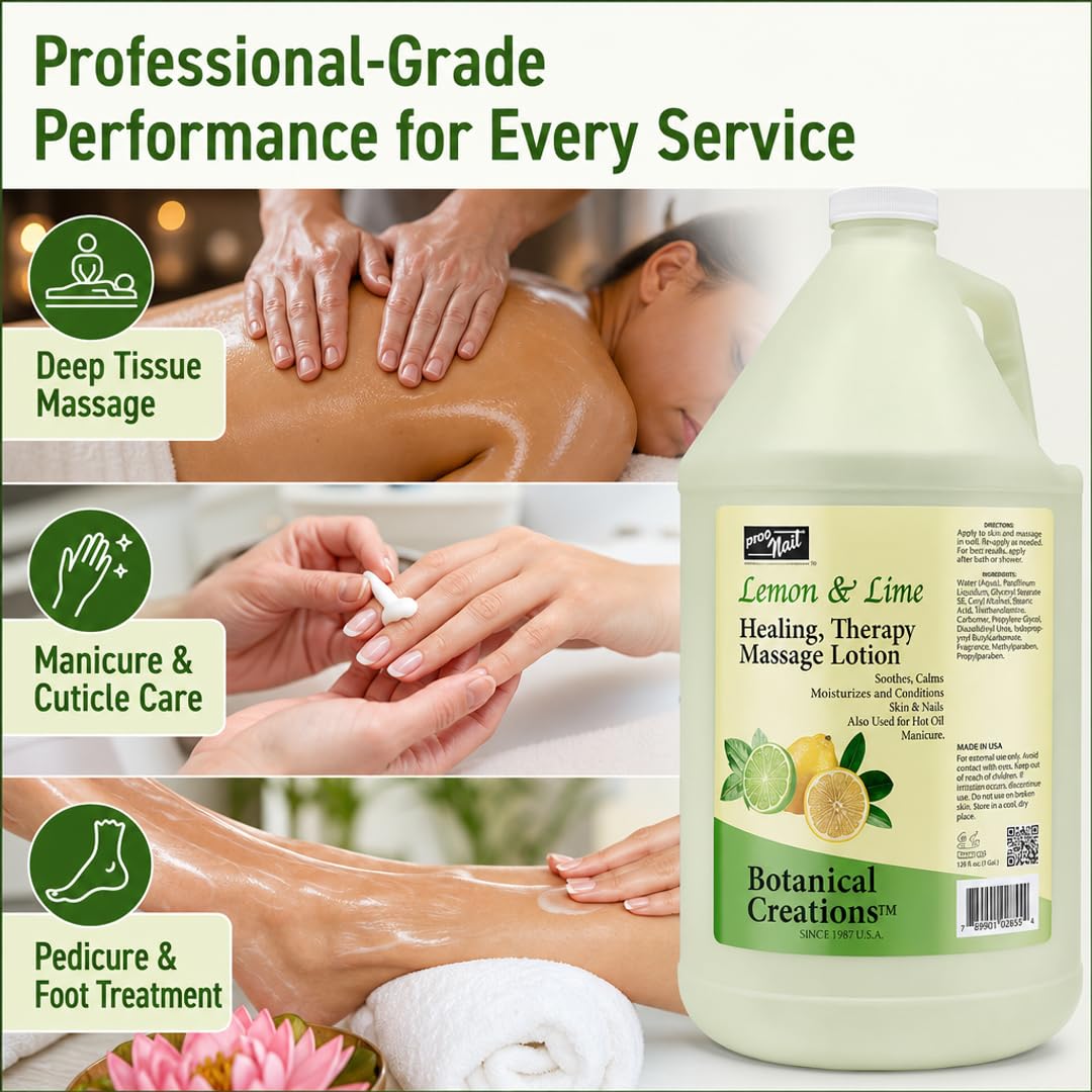PRO NAIL Professional Body & Massage Lotion - Multi-Use Salon & Spa Formula for Massage, Manicure & Pedicure | Non-Greasy, Fast-Absorbing | Beauty & Personal Care PRO NAIL