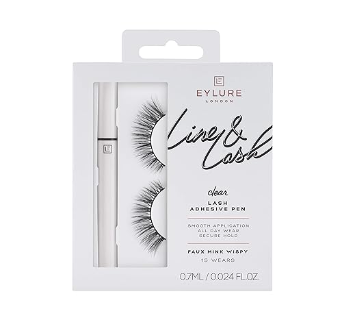 Eylure Line & Lash Kit, Clear Lash Glue Pen and False Lashes, Faux Mink Wispy Beauty & Personal Care Eylure