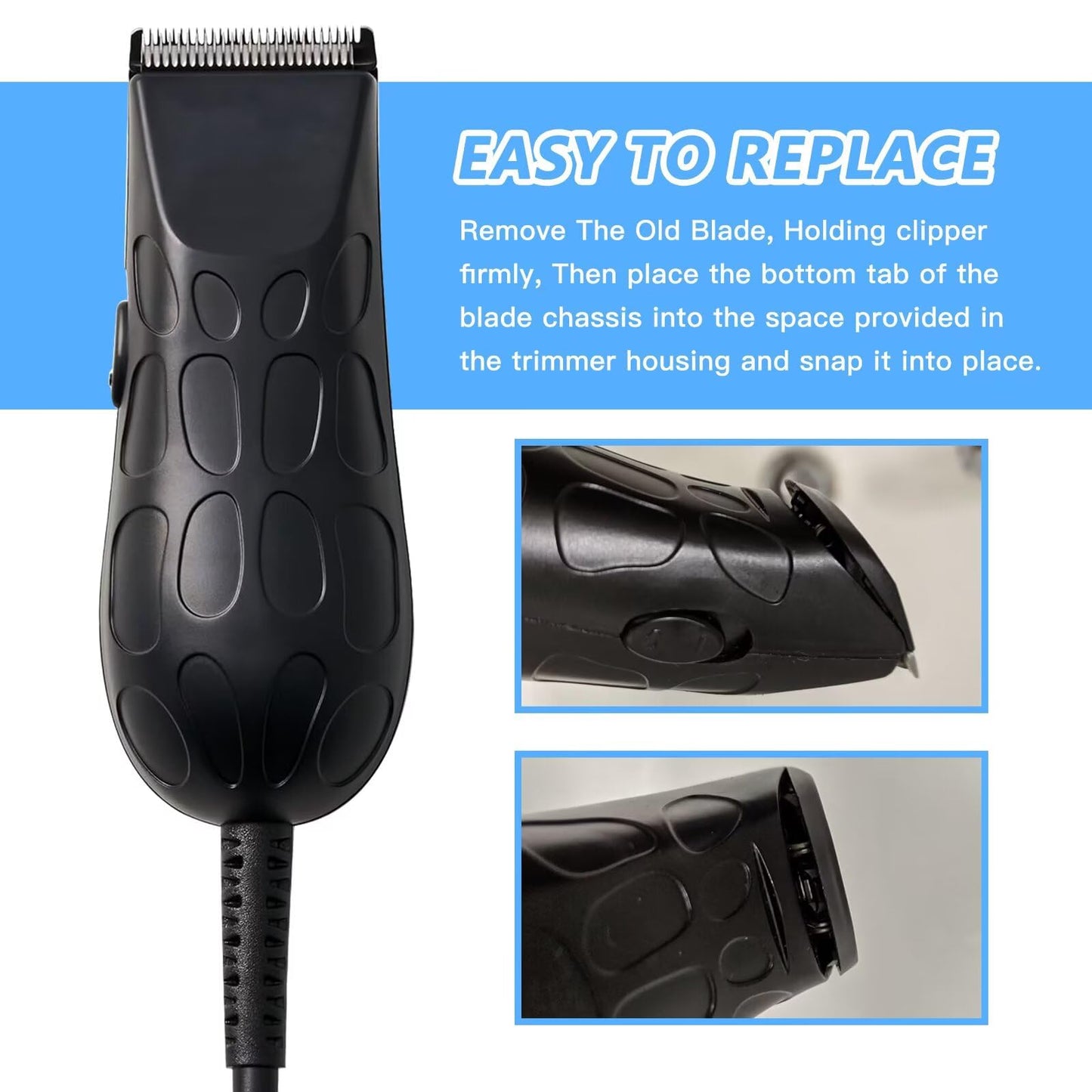 Upgraded 2 Pack Professional Clipper Snap On Replacement Blades for Wahl Professional peanut trimmers 8685, 8655, 8685-1301 and 8663, Black Beauty and Personal Care ATIODYUUK