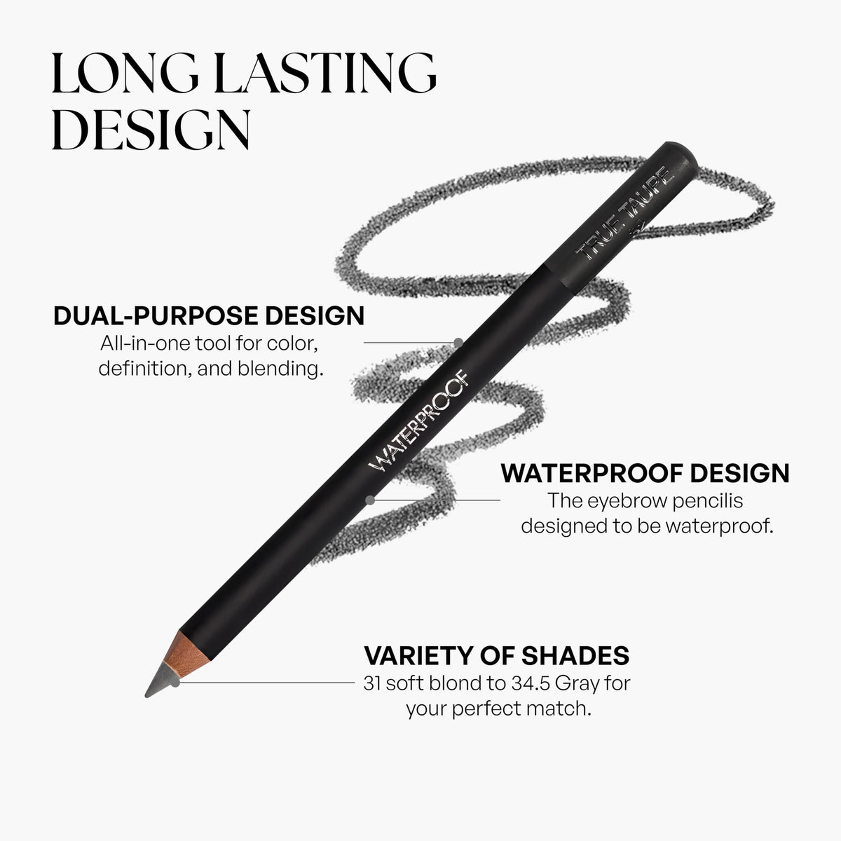 Sorme Natural Definitive Waterproof Eyebrow Pencil 0.04 oz | Smudgeproof Soft Gray Eye Brow Pencil | Dual Purpose Brow Pencil and Brush Combo | High Beauty & Personal Care SORMÉ