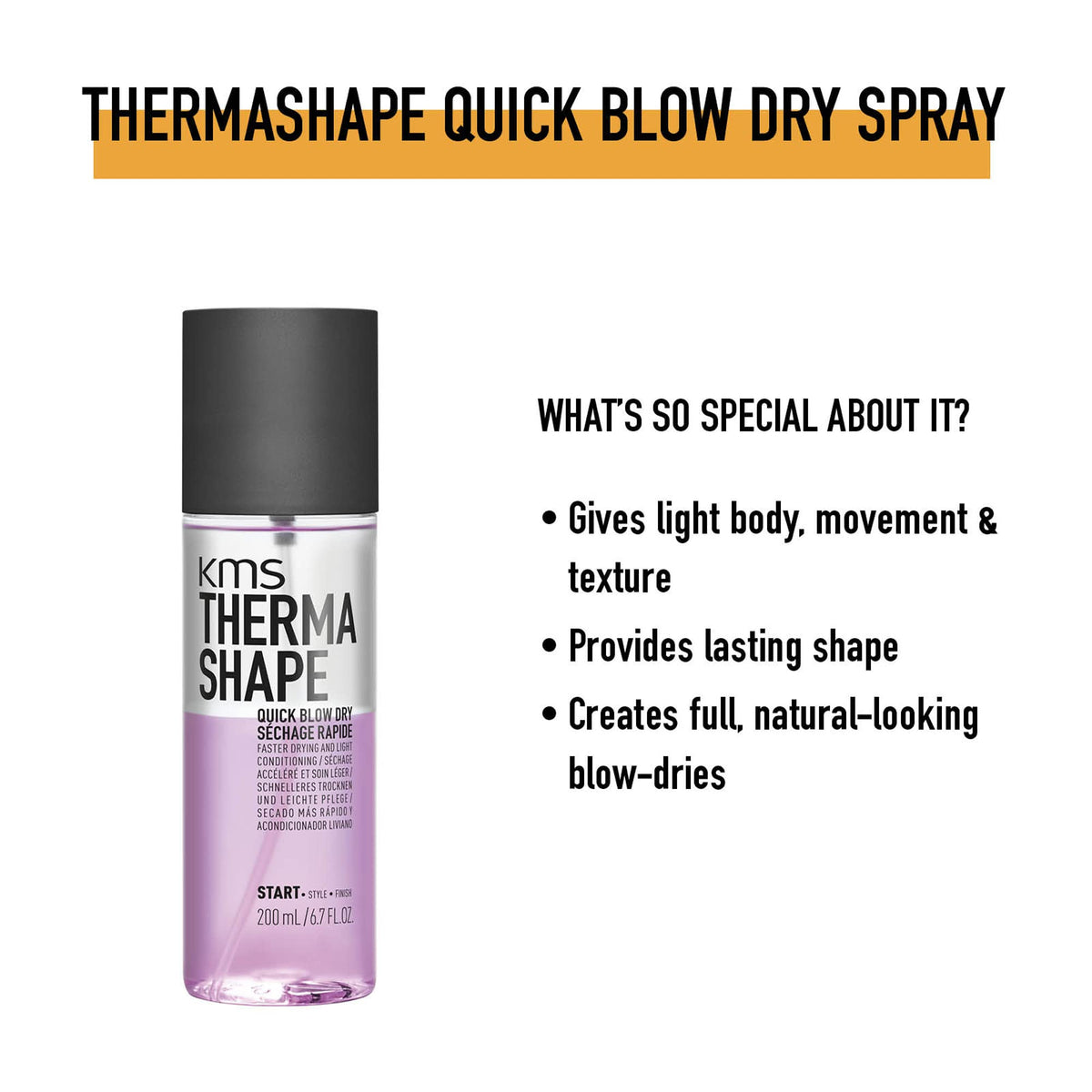 KMS THERMASHAPE Quick Blow Dry Spray for Full, Natural Blow Outs 6.7 oz Beauty & Personal Care KMS