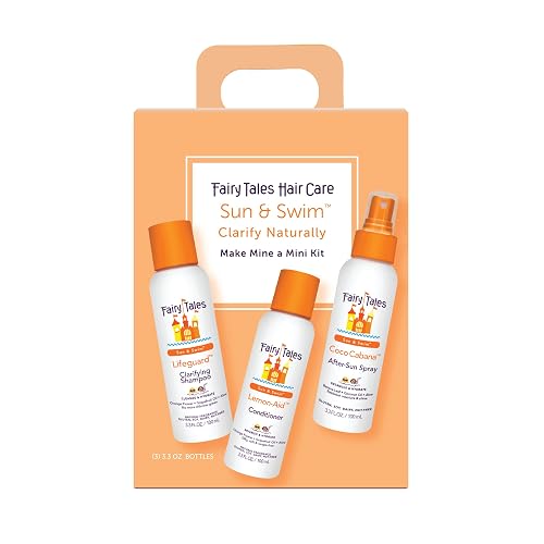 Fairy Tales Sun & Swim Travel Pack for Kids - 3.3oz Shampoo, Conditioner & Leave-In Spray Trio - TSA-Friendly Pool & Beach Vacation Set - Citrus Scent Beauty & Personal Care Fairy Tales