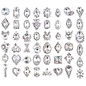 48PCS 3D Luxury Nail Art Rhinestones Nail Diamonds Glass Crystal AB Metal Gems Jewels Stones for DIY Nail Art Work Design Decoration Craft Jewelry Beauty & Personal Care PARAOR