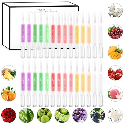 SULLMAR Nail Cuticle Oil Pen 28Pcs Nail Care Oil Pen Nail Nourishment Polish With Vitamins Moisturized Gel Repair For Gel Nails Care Beauty & Personal Care SULLMAR