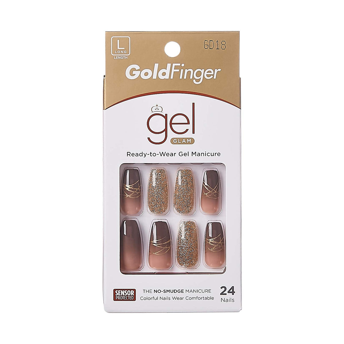 Gold Finger Gel Glam Design Nail (GD18) Beauty & Personal Care Goldfinger