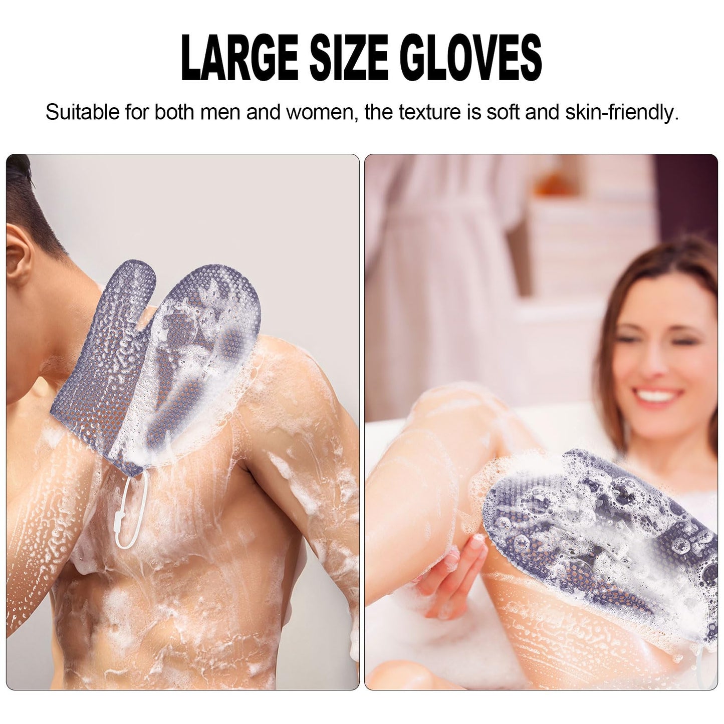 Honeycomb Exfoliating Bath Gloves - Microfiber for Enhanced Blood Circulation & Soft, Smooth Skin for All Skin Types (Light Purple - Glove) Beauty and Personal Care Koqye
