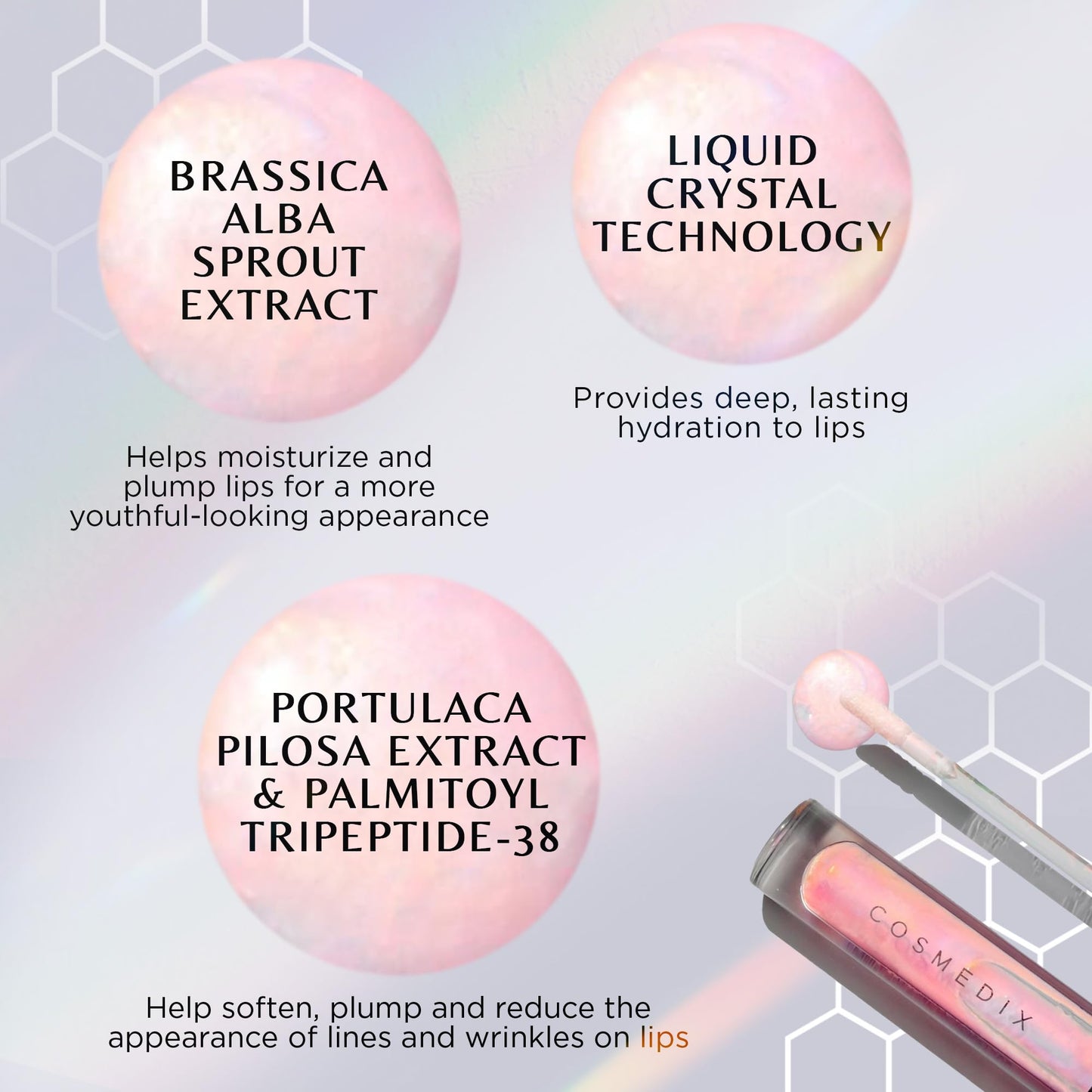 COSMEDIX Lumi Crystal Liquid Crystal Hydrator - Plumping Lip Gloss for Women for Plumped, Luscious & Fuller-Looking Lips - Long-Lasting Moisturizing Beauty & Personal Care COSMEDIX