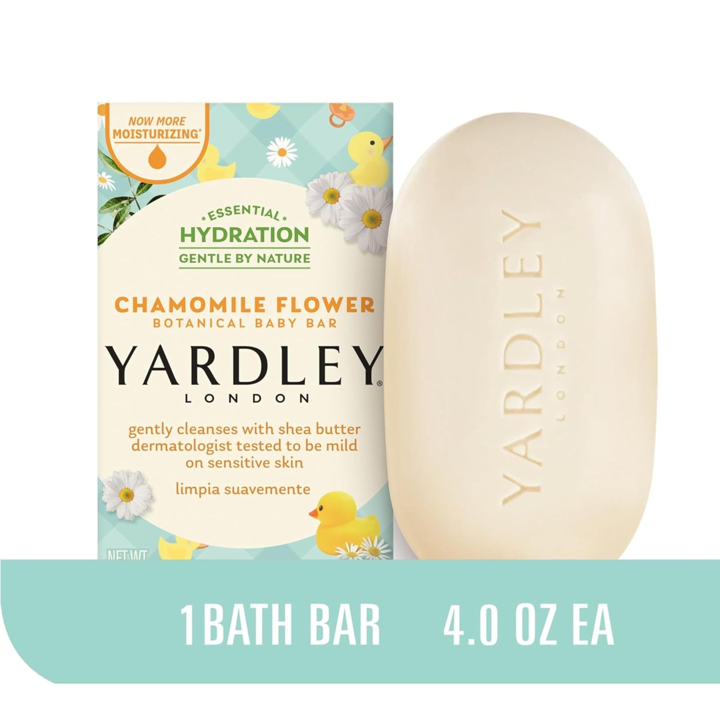 Yardley London Moisturizing Baby Bath Bar Soap for Sensitive Skin, Chamomile Flower, Conditioned with Gentle Plant-Based Ingredients & Dermatologist Beauty and Personal Care Yardley