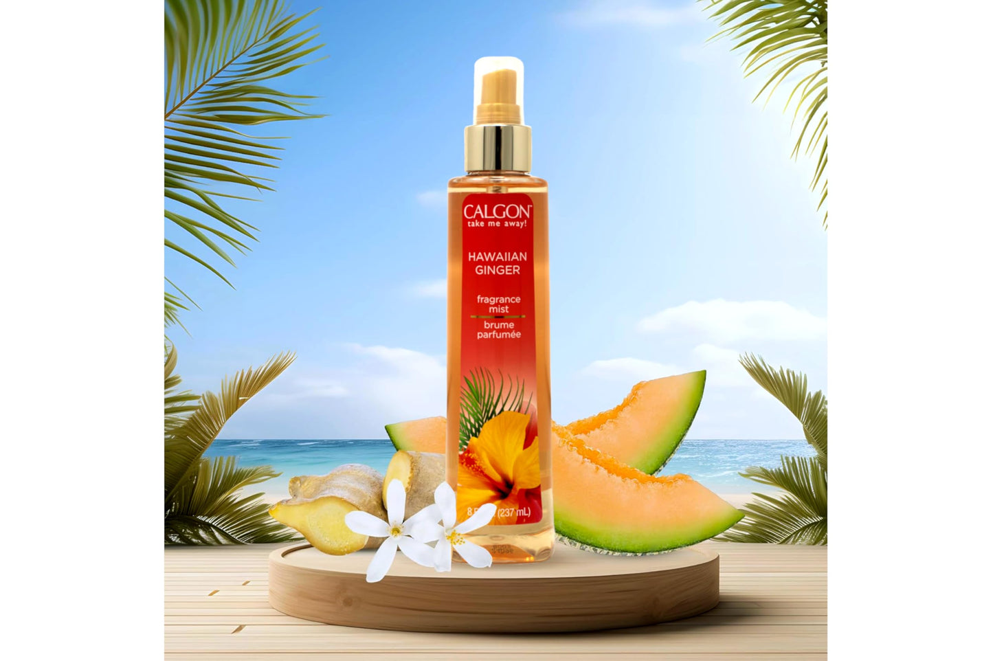 Calgon Hawaiian Ginger Fragrance Body Mist 8 oz ( Pack of 9) Beauty & Personal Care Calgon