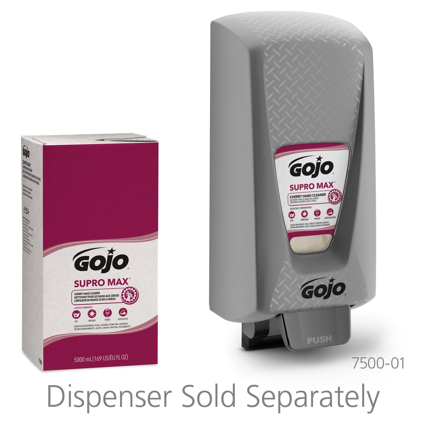 GOJO SUPRO MAX Cherry Hand Cleaner Cherry Fragrance, 5000 mL Heavy Duty Hand Cleaner Refill PRO TDX Touch-Free Dispenser (Pack of 2) - 7582-02 Beauty & Personal Care GOJO