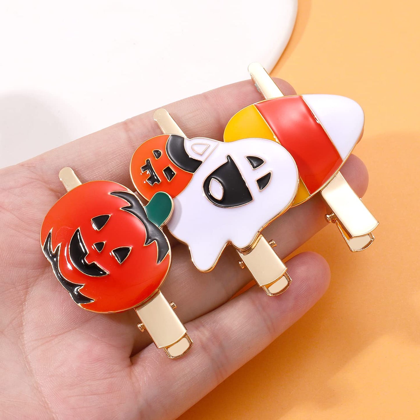 Boderier 6 Pack Halloween Hair Clips for Women Girls Halloween Headdress Candy Corn Pumpkin Ghost Hair Clips Party Costume Hair Accessories Beauty & Personal Care boderier
