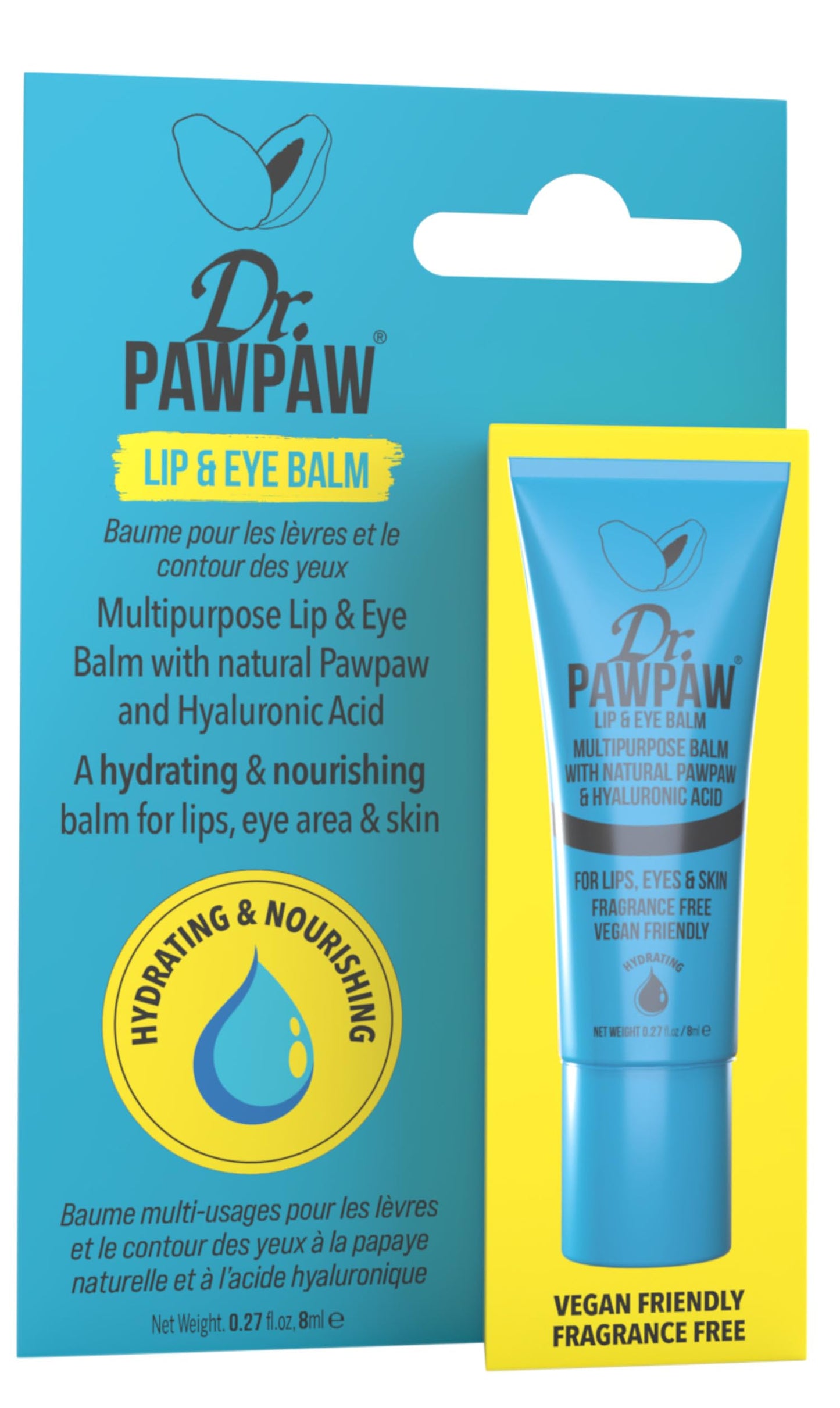 Dr. PawPaw Multipurpose Lip and Eye Balm - Vegan Hydrating Lip Balm - Moisturizing Eye Cream with Natural PAWPAW and Hyaluronic Acid - 0.27 oz Beauty and Personal Care Dr. PAWPAW ORIGINAL BALM