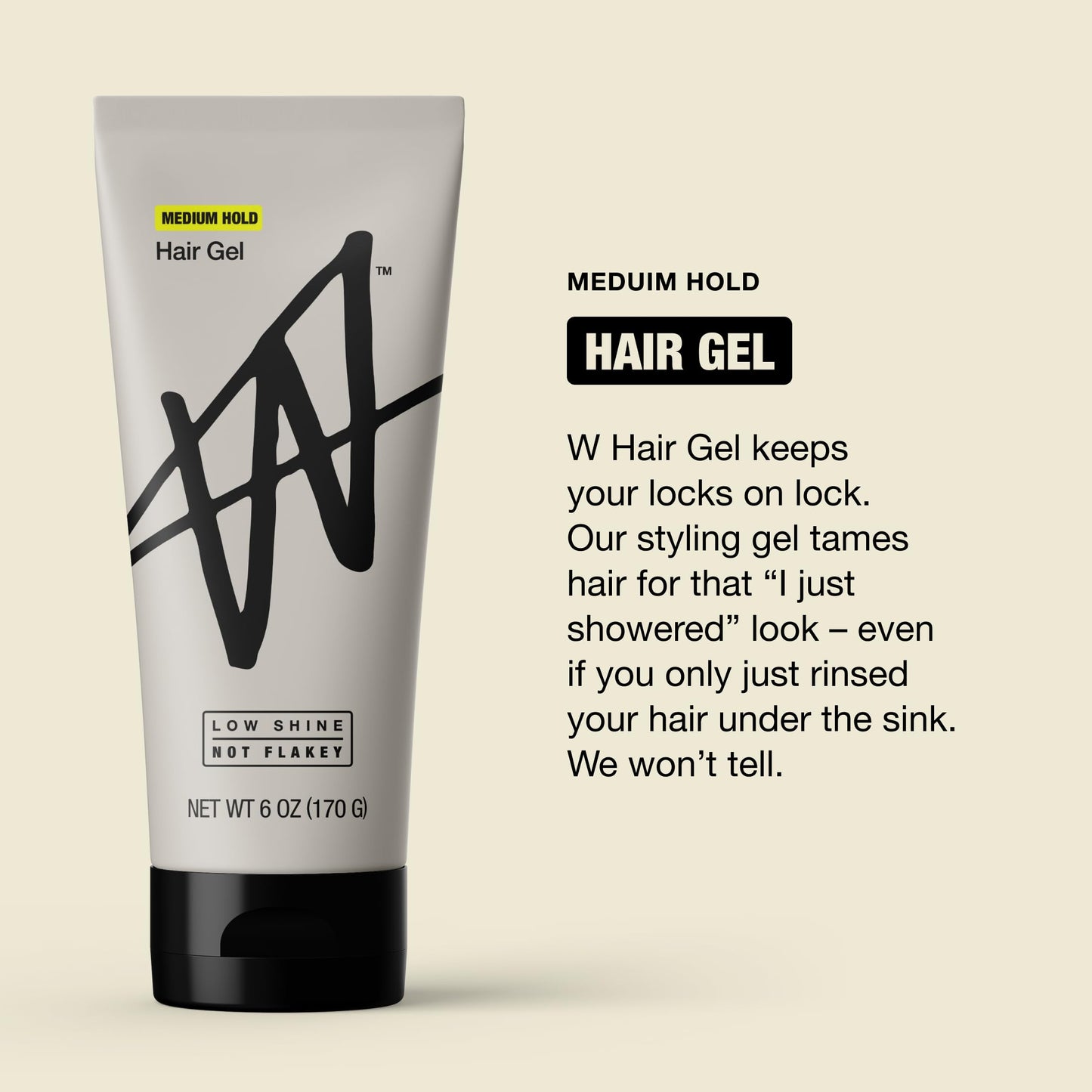 W By Jake Paul Hair Gel for Men, Low Shine, Non-Sticky, Matte Hair Product, Medium Hold, 6 fl oz Beauty & Personal Care W