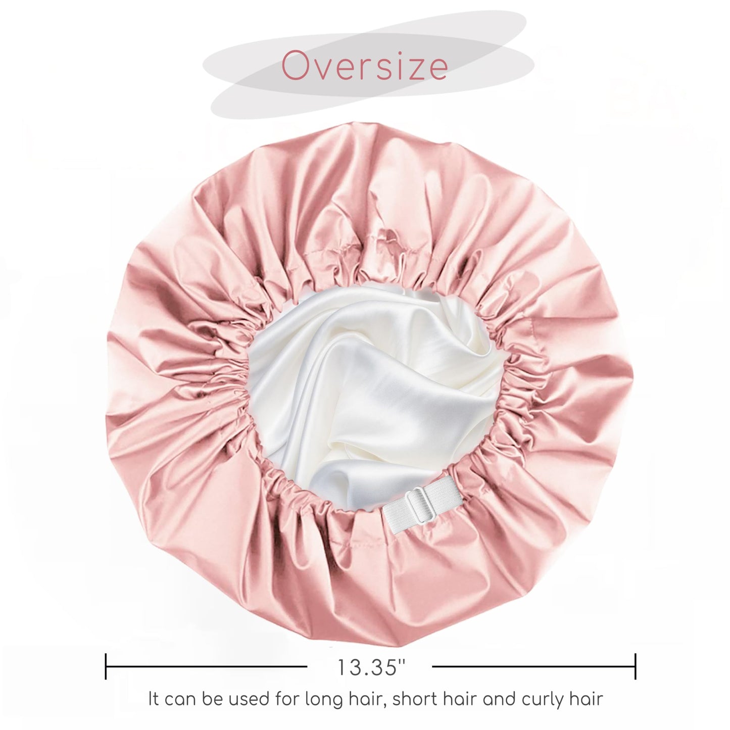 Amamba Shower Caps,100% Real Satin Lined Shower Cap,Extra Large Shower Cap for Women Reusable Waterproof,Adjustable Size&Long Hair Bath Caps?Pink? Beauty & Personal Care Amamba