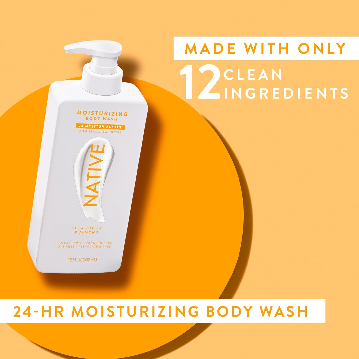 Native Moisturizing Body Wash Contains Naturally Derived Ingredients | For Women & Men, Sulfate, Paraben, & Dye Free Leaving Skin Soft and Hydrated | Beauty & Personal Care Native