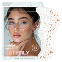 Leterly 24 Pcs Glitter Freckles Face Tattoo,Rose Gold Face Glitter Makeup Patches Cute Sparkle Freckles Patches Waterproof Makeup Speckles for Face Beauty & Personal Care Leterly