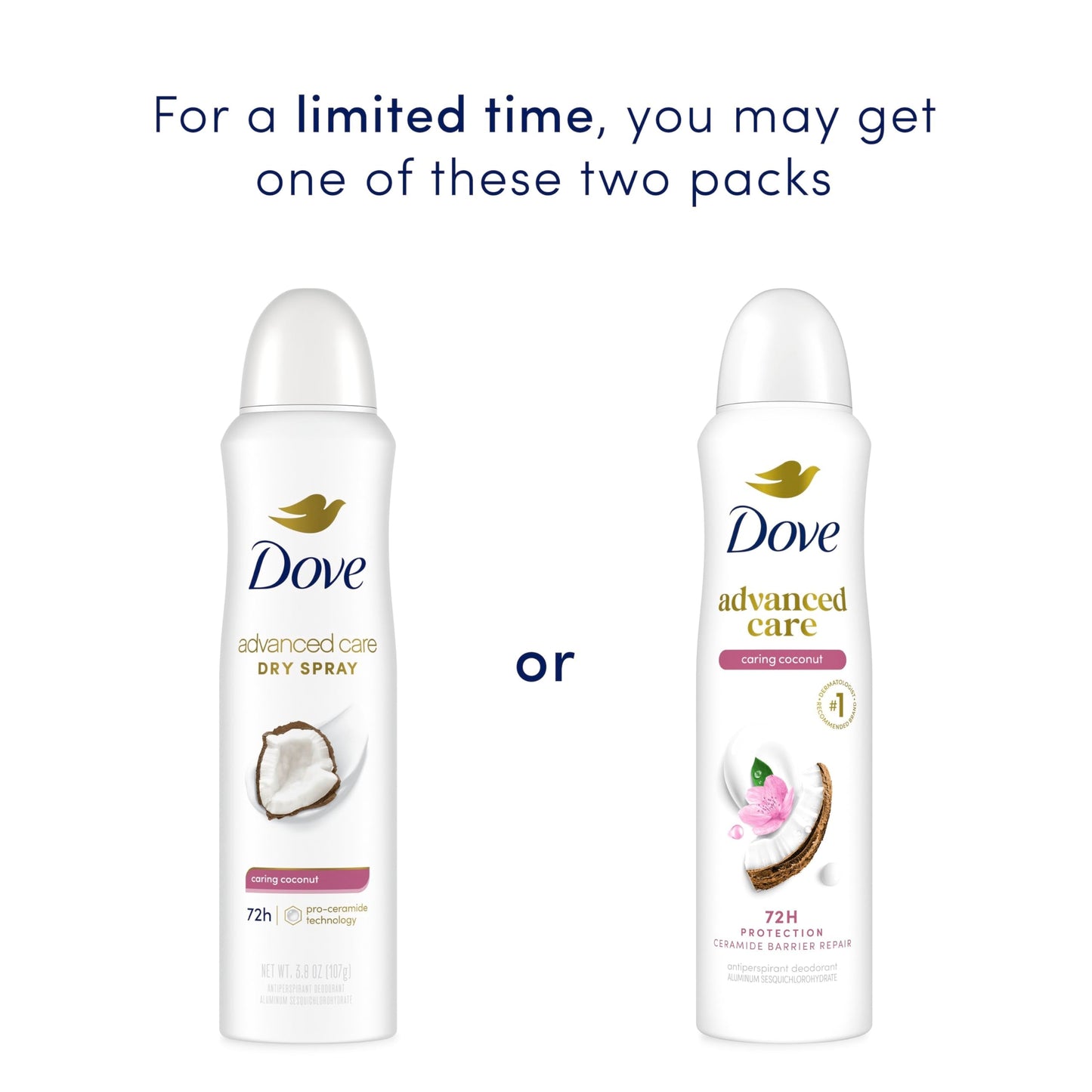 Dove Advanced Care Dry Spray Antiperspirant Deodorant For Women Caring Coconut With 48 Hour Protection, Soft And Comfortable Underarms 3.8 oz Beauty and Personal Care Unilever