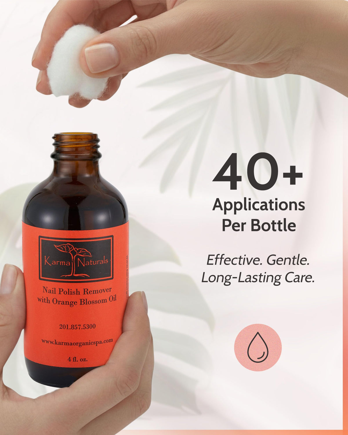 Acetone Free Nail Polish Remover with Soybean & Orange Blossom Oil - Vegan, Non-Toxic Nail Polish Remover for Nails Non Drying Liquid, 4 fl oz by