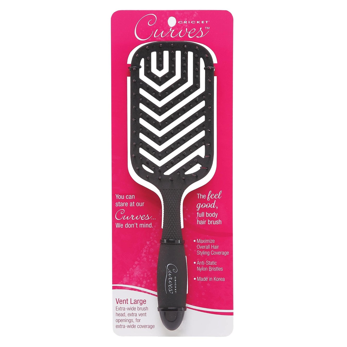 Cricket Curves Large Wide Vent Hair Brush for Blow Drying and Styling Anti-Static Nylon Bristle Brush for Long, Short, Thick, Thin, Curly, All Hair Beauty & Personal Care Cricket