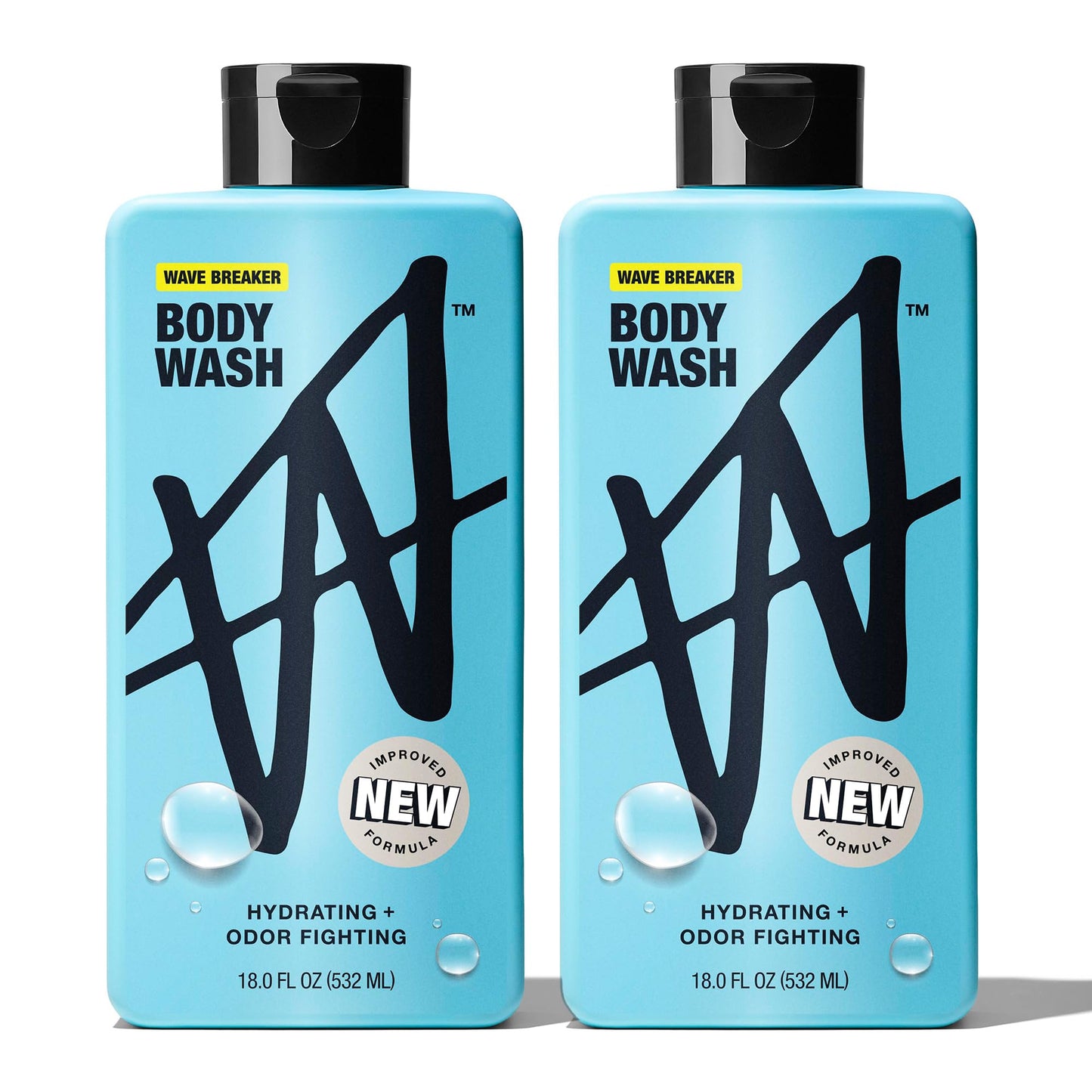 W By Jake Paul Body Wash for Men, Odor Fighting, Deep Cleaning Shower Gel, Hydrating Mens Bodywash, Wave Breaker Scent, 2 Pack, 18 fl oz Beauty & Personal Care W