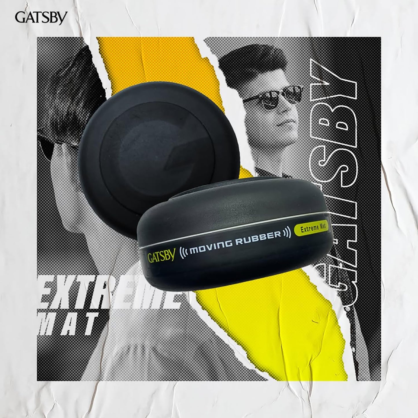 GATSBY Moving Rubber Extreme Mat Hair Styling Wax US version - Strong Hold, Matte Finish, 80g/2.8oz by Mandom achieve any desired hairstyle, from Beauty & Personal Care Gatsby