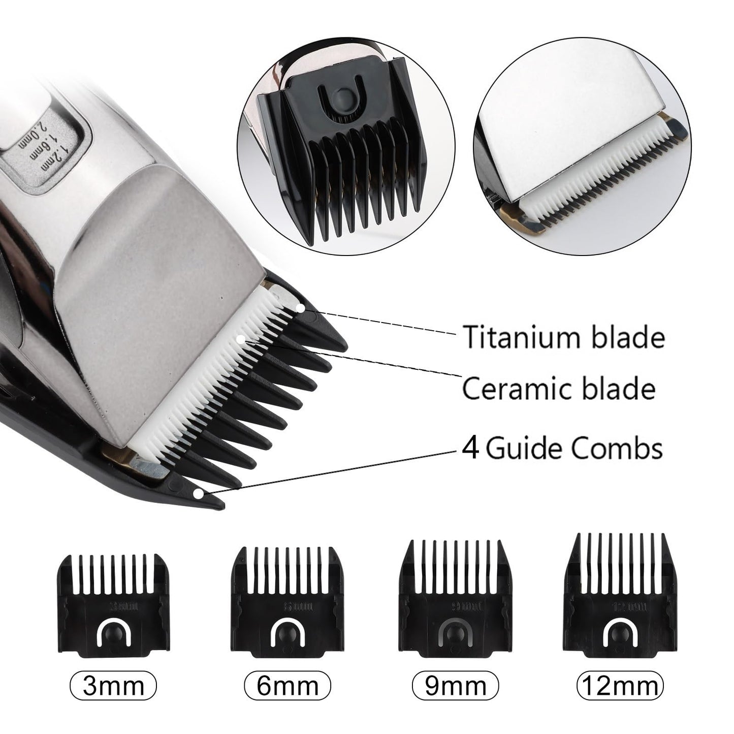 GLESVOWIO Hair Clipper Men's Electric Recharg Professional Beard Trimmer Adjustable Cutting Machine Beauty and Personal Care GLESVOWIO