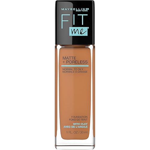 Maybelline Fit Me Matte + Poreless Liquid Oil-Free Foundation Makeup, Warm Sun, 1 Count (Packaging May Vary) Beauty & Personal Care MAYBELLINE
